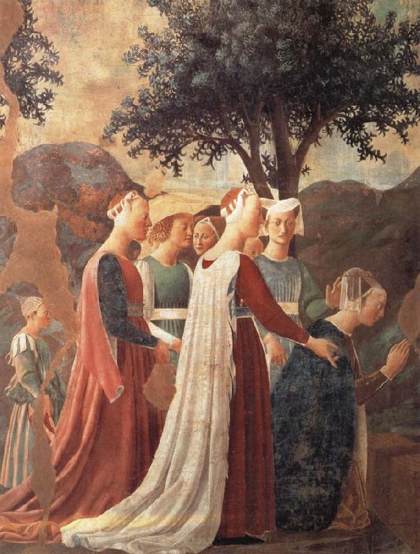 Piero della Francesca Die Konigin von Saba betet das Kreuzesholz and Ausschnitt oil painting image